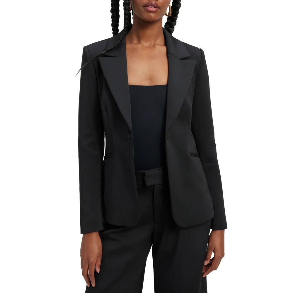 NWT Good American Classic Sculpted Scuba Knit Blazer Black Size M